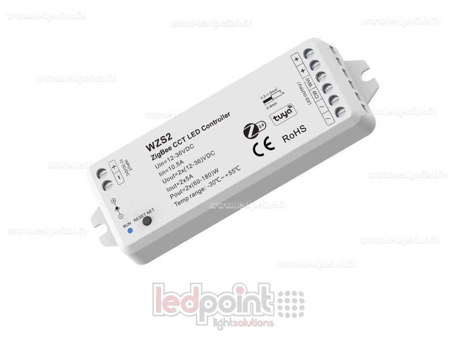 Contrôleur CCT 12-36V, 2 canaux*5A ZigBee Contrôleur CCT 12-36V, 2 canaux*5A ZigBee