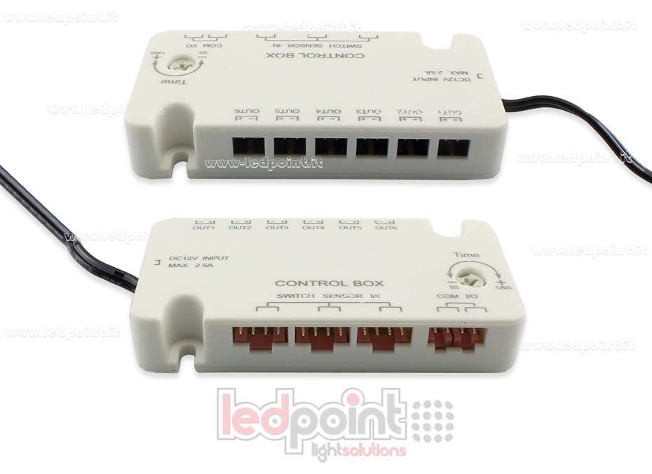 Boîtier de commande pour ruban led et entrée capteur, 12V, max 2,5A STP-BOX-12