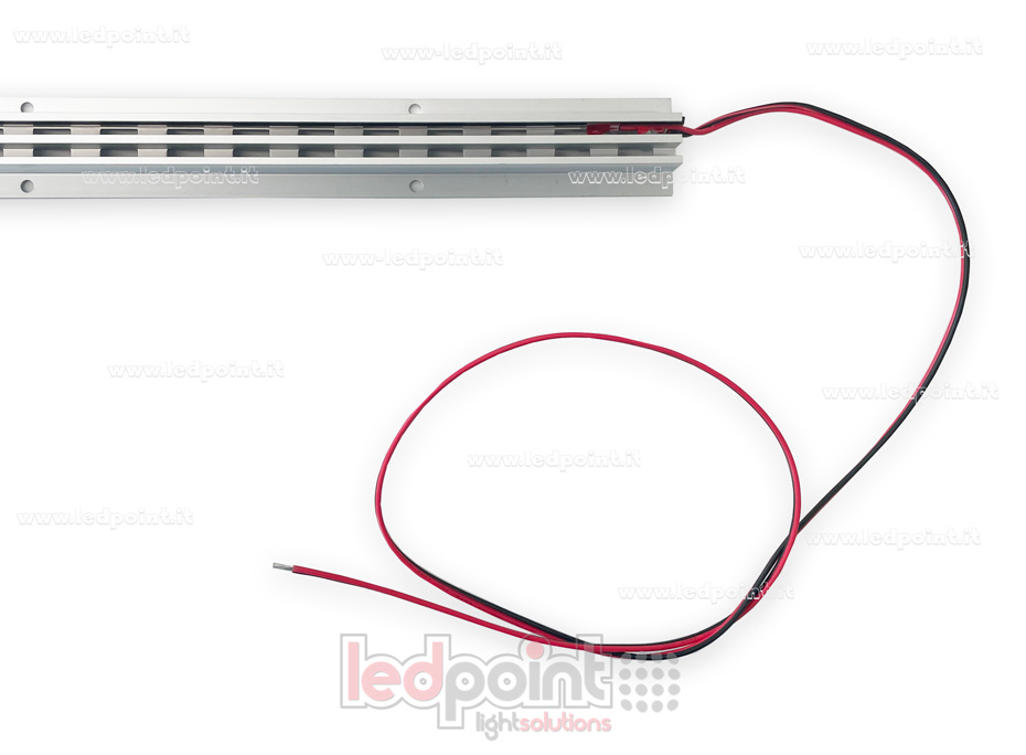 Rail électrifié pour meubles avec deux supports, argenté, 2,4 m de long et 1 m de câble Rail électrifié pour meubles avec deux supports, argenté, 2,4 m de long et 1 m de câble