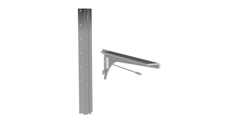 Rail électrifié pour meubles avec deux supports, argenté, 2,4 m de long et 1 m de câble Rail électrifié pour meubles avec deux supports, argenté, 2,4 m de long et 1 m de câble