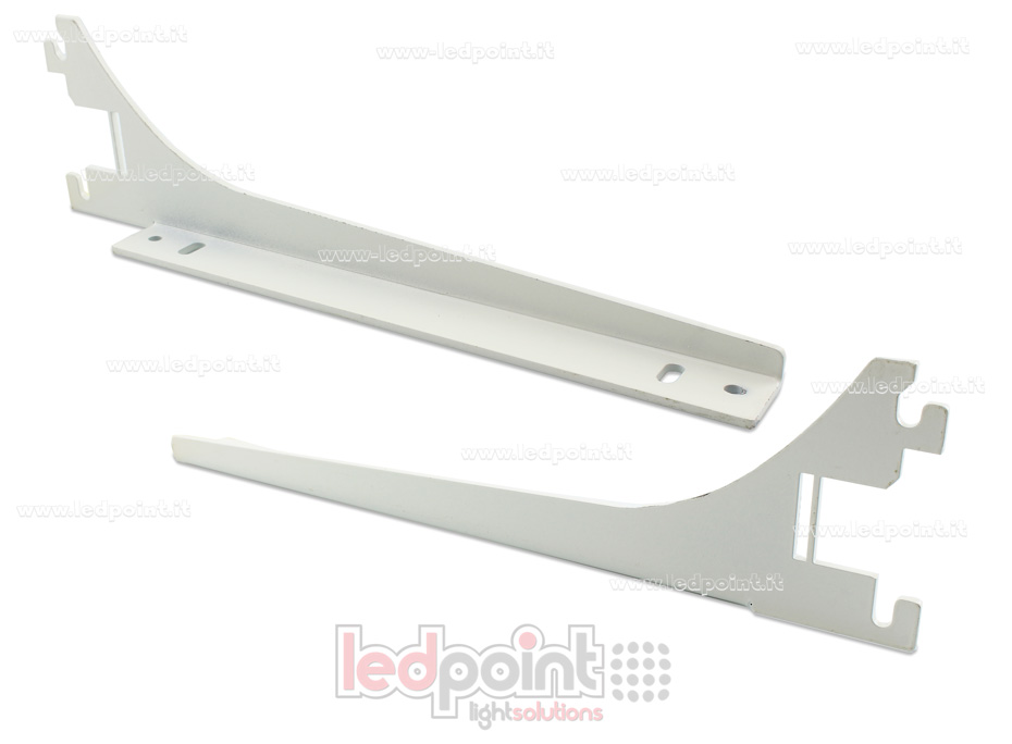 Paire de supports d'étagère blancs