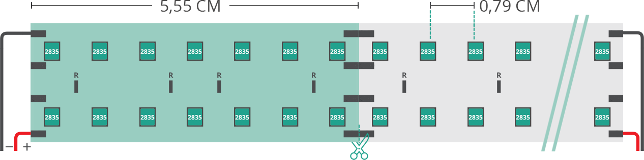 Aperçu technique du ruban led 2835 24V IP20 3000K 3step 252led/m Aperçu technique du ruban led 2835 24V IP20 3000K 3step 252led/m