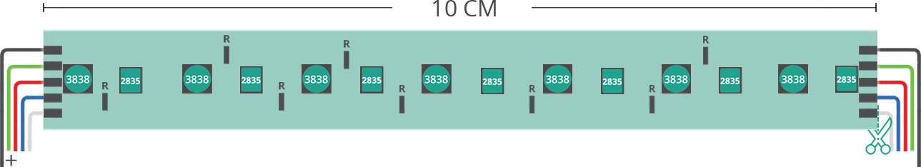 Aperçu technique du ruban led 3838+2835 24V IP64 4000-4250K 140led/m K52-R400-140H12 Aperçu technique du ruban led 3838+2835 24V IP64 4000-4250K 140led/m K52-R400-140H12
