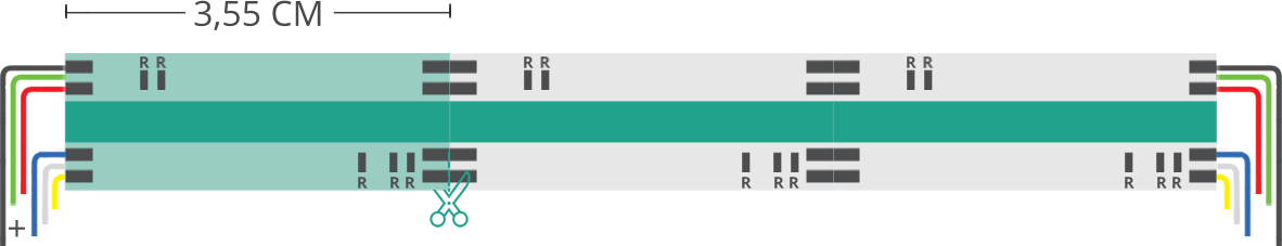 Aperçu technique du ruban led COB 24V IP20 RGB + 2700-6500°K 280led/m Aperçu technique du ruban led COB 24V IP20 RGB + 2700-6500°K 280led/m