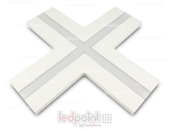 Image de Raccord à X pour le profil en aluminium avec placoplâtre 44x12mm