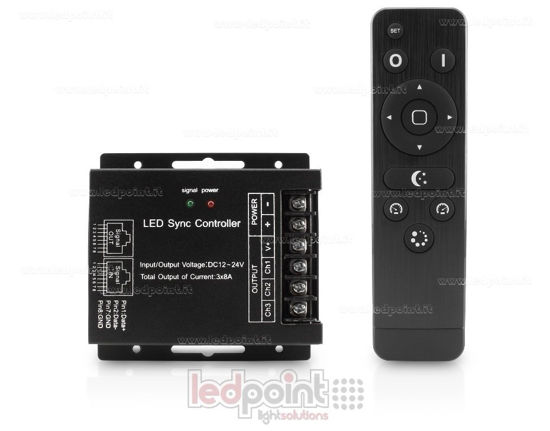 Image de Télécommande variateur avec RF 433 MHz, 12/24V, 3ch*8A