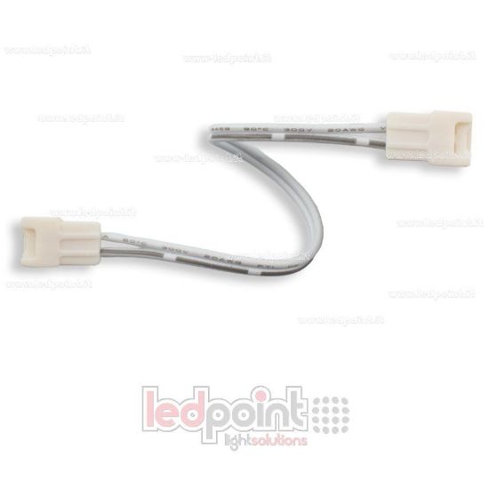 Image de Connecteur double avec cable de 14cm 20 AWG pour rubans led monochromes pour 2835 et 3528 monochrome (PCB 8mm), version réduite