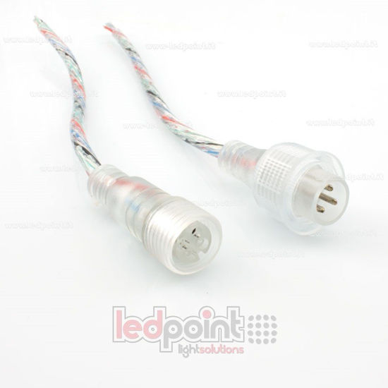 Image de Connecteur imperméable IP65 pour ruban RGB, 4 pins,  22-20 AWG