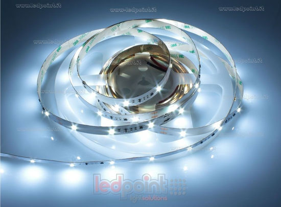Image de Ruban led blanc froid 5m 6000-6500K 30leds/m Honglitronic 2835 12V 7,2W/m avec stabilisateur de courant