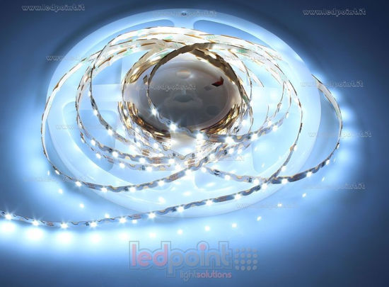 Image de Ruban led blanc froid 5m 6000-6500K 60leds/m Honglitronic 2835 12V 8W/m, Zigzag PCB