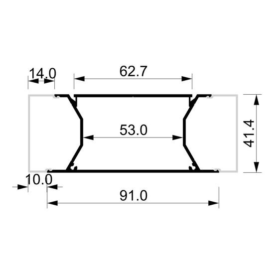 Image de Profilé peint en blanc 92x42mm pour installation murale, 2 mètres