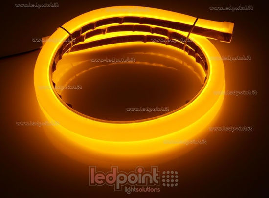 Image de Ruban led 5m jaune 2835 120led/m 24V 9,6W/m, IP67 silicone neon jaune