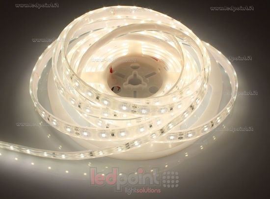 Image de Ruban led 5m blanc chaud 3300-3500K 2835 60led/m 24V 14,4W/m, IP67 silicone Honglitronic