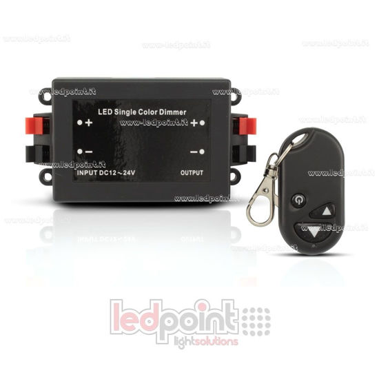 Image de Variateur RF avec télécommande pour rubans Led, 12~24V 8A