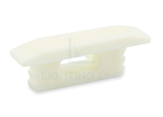 Image de Embout blanc avec trou pour câble d'alimentation pour profil en aluminium encastré RE01-03