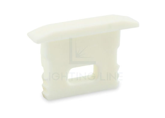 Image de Embout blanc avec trou pour câble d'alimentation pour profil en aluminium encastré RE02-03