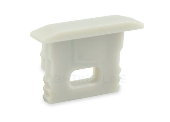 Image de Embout gris avec trou pour câble d'alimentation pour profil en aluminium encastré RE02-03