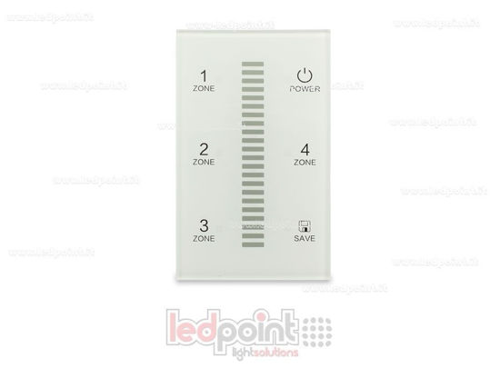 Image de Télécommande murale tactile monocouleur 4 zones 1 scène RF 2,4GHz (100-277V AC) pour technologie ZigBee