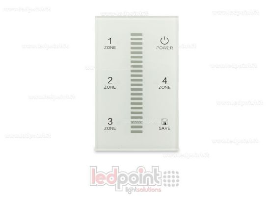 Image de Télécommande murale tactile monocouleur 4 zones 1 scène RF 2,4GHz (100-277V AC) pour technologie ZigBee