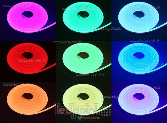 Image de Led Neon Flex 8mm RGB 5050 12V 14,4W 72led/m IP65 5m