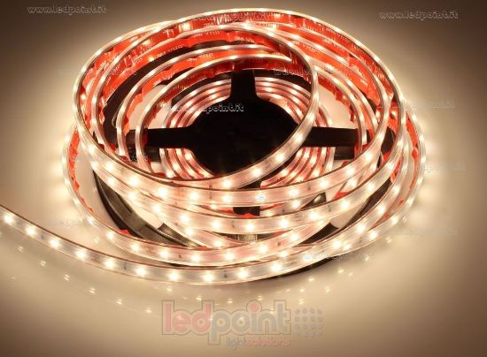 Image de Ruban led blanc chaud 5m 3000K 3step 60leds/m 2835 24V 4,8W/m, IP65 tube en silicone extrudé, bords pleins et vide à l'interieur