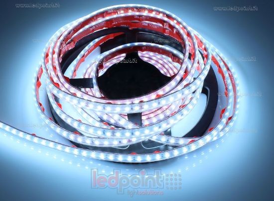 Image de Ruban led blanc froid 5m 6500K 3step 120leds/m 2835 24V 9,6W/m, IP65 tube en silicone extrudé, bords pleins et vide à l'interieur