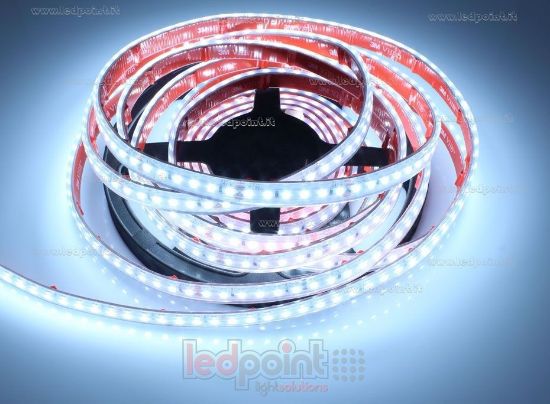 Image de Ruban led blanc froid 5m 6500K 3step 120leds/m 2835 24V 14,4W/m, IP65 tube en silicone extrudé, bords pleins et vide à l'interieur