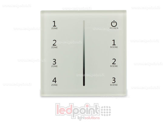 Image de Télécommande murale monochromatique, pile, blanche, 4 zones RF2.4G