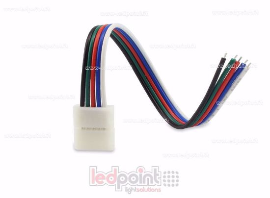 Image de Connecteur avec câble de 14 cm pour RGBW rubans led avec PCB de 10mm