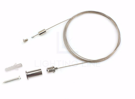 Image de Accessoires de montage pour profilés en suspension, réglage en partie haute, 1 câble, longueur 2m