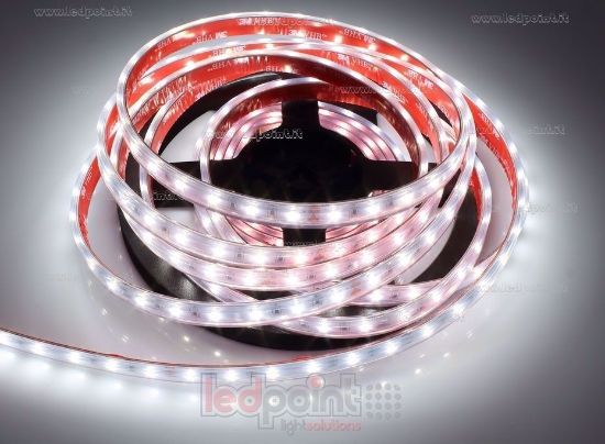 Image de Ruban led blanc 5m 4000K 3step 60leds/m Honglitronic 2835 24V 14,4W/m, IP65 tube en silicone extrudé, bords pleins et vide à l'interieur