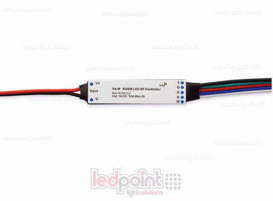 Image de Récepteur controller mini RGBW 12/24V, 4ch*1A, max 75W, RF 2.4GHz