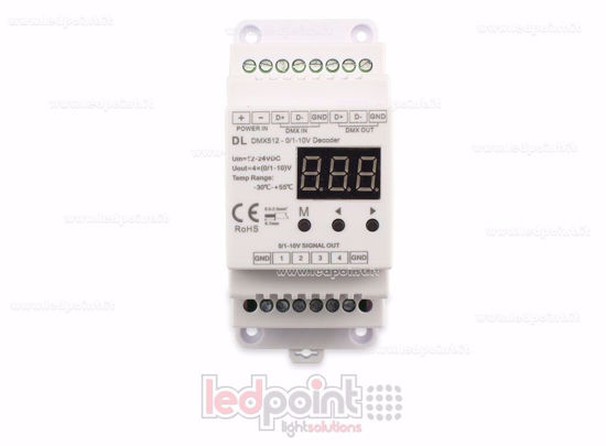 Image de 0/1-10V  DMX 512 décodeur, 4 canaux 20mA chacun, tension 12-24 DC