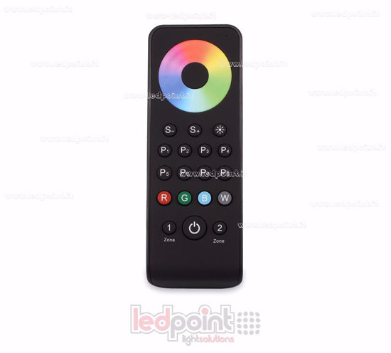 Image de Télécommande RGB/RGBW 2 zones, noir avec aimant sur le dos, RF2.4G