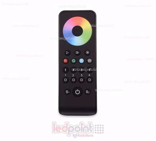 Image de Télécommande RGB/RGBW 4 zones, noir avec aimant sur le dos, RF2.4G