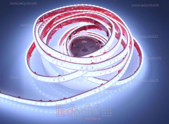 Image de Ruban led 5m led blanc 6000K  2835 Honglitronic 120 led/m 24V 14,4W/m, IP67 silicone solide transparent