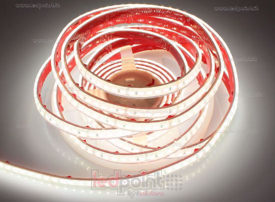 Image de Ruban led 5m led blanc 4000K 2835 Honglitronic 120 led/m 24V 14,4W/m, IP67 silicone solide transparent