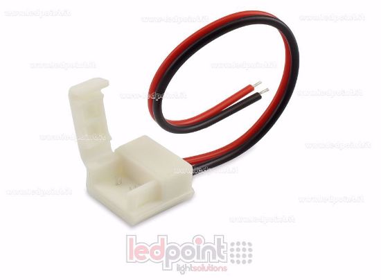 Image de Connecteur waterproof pour IP65/IP53 2835 et 5050 monochrome rubans led (PCB 10mm) avec 14cm cable, version réduite. Parfait pour rubans LED haute densité, jusqu'à 120 LED / mètre