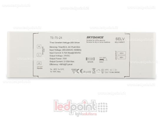 Image de Transformateur 75W 24V CV Triac AC Push-Dim SkyDance