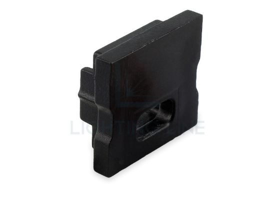 Image de Embout noir avec trou pour câble d'alimentation pour profil en aluminium SL05-03