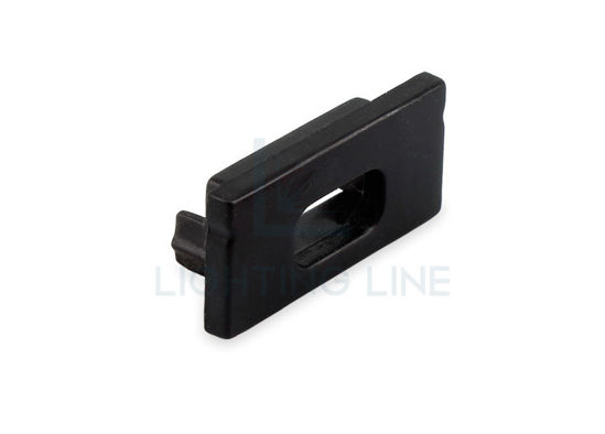 Image de Embout noir avec trou pour câble d'alimentation pour profil en aluminium SL08-03