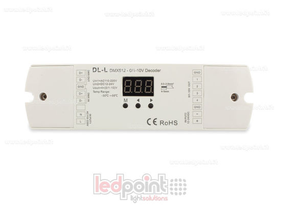 Image de 0/1-10V  DMX 512 décodeur, 4 canaux 20mA chacun, tension 12-24 DC