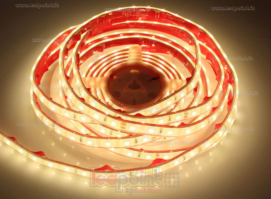 Image de Ruban led 5m blanc chaud 3000K 2835 60led/m 24V 4,8W/m, IP67 silicone solide transparent