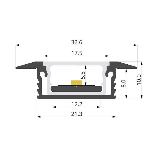 Image de Profilé en aluminium encastré imperméable 32x10mm 3 mètres