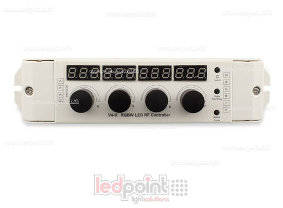 Image de Récepteur contrôleur RGBW avec 4 boutons 12/24V, 4ch*4A, RF 2.4G