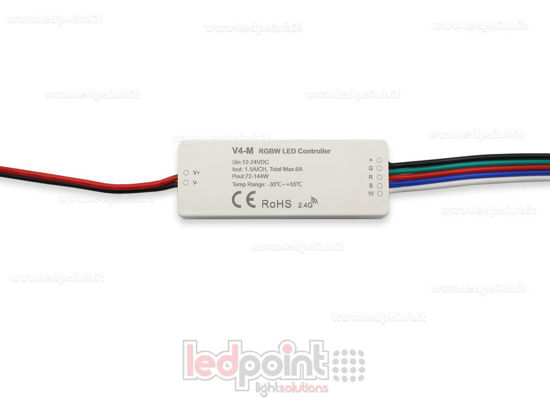 Image de Récepteur variateur mini RGBW 12/24V, 4ch*1,5A, RF 2.4GHz