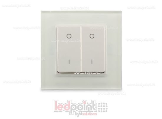Image de Télécommande murale en verre 86x86mm monocouleur 2 zones RF2.4G