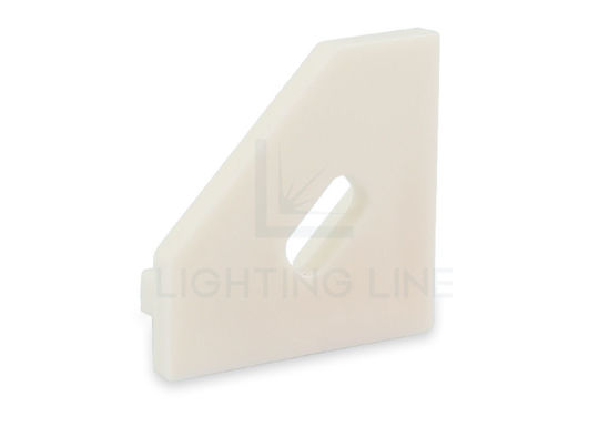 Image de Embout blanc pour profilé angulaire vide AN01-03 avec passe-câble d'alimentation