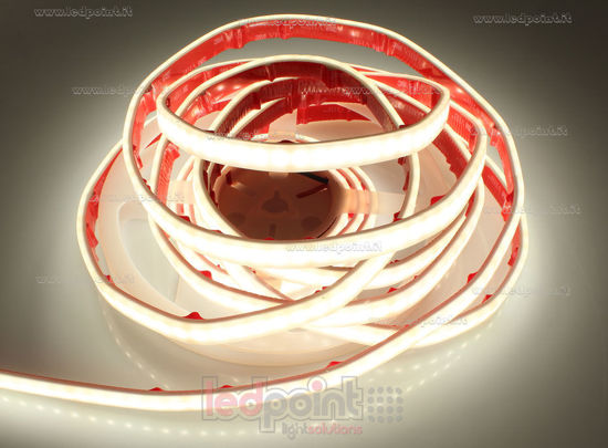 Image de Ruban led 5m led blanc 4000K 2835 Honglitronic 120 led/m 24V 14,4W/m, IP67 silicone solide blanche