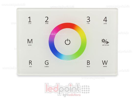 Image de Télécommande maître RGBW 4 zones blanc murale RF2.4G + DMX512 120*80 par boîte 503